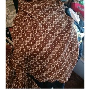 Brown and Cream Patterned Ladies Johnathan Martin Studio Skirt Medium